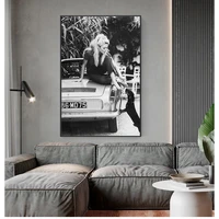 brigitte bardot french fashion poster canvas prints black and white famous model photo vintage picture art painting wall decor
