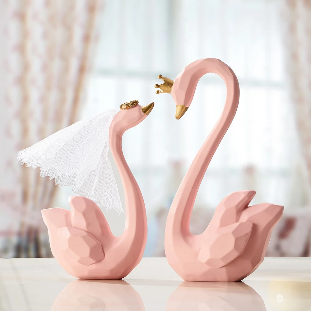 

2 шт., лебедь из смолы для украшения стола