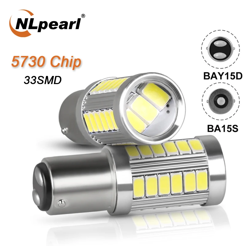 NLpearl 2x сигнальная лампа 1157 Bay15d светодиодный светильник 12 В 33SMD 5730 чип 1156 Ba15s P21w стоп