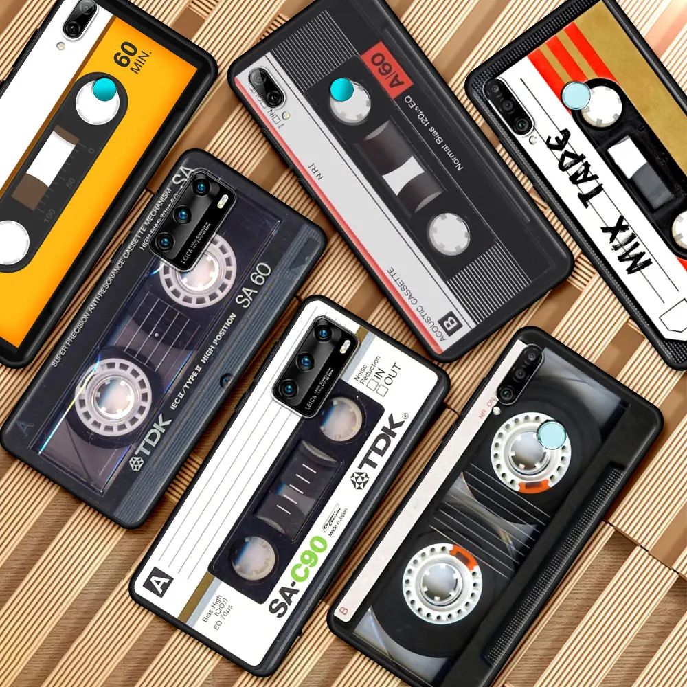 

Old Cassette Audio Phone Case For Huawei P30 P20 Pro P40 Lite E P Smart Z Y6 Y7 Y8p Honor 8X Play 9A 9X 30i Tpu Soft Cover