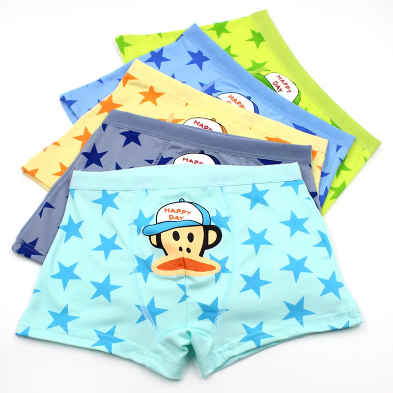3 pieces/lot New Boys Flat Pants Cartoon Hip-hop Monkey Printed Children's Underwear and Babies Quartet Shorts |
