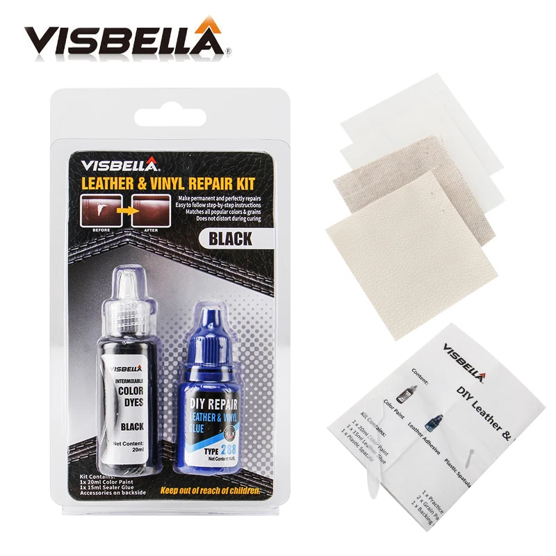 Набор для ремонта кожи VISBELLA Liquid на сиденье в машину диван отверстий удаление
