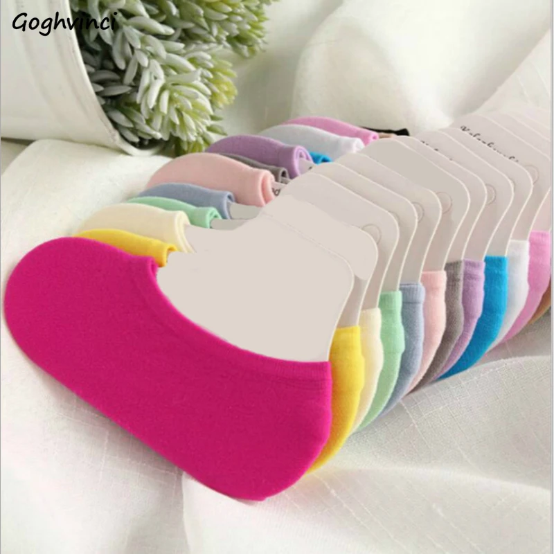 Носки для женщин и мужчин невидимый отдыха Летние кавайный конфетный цвет Harajuku в