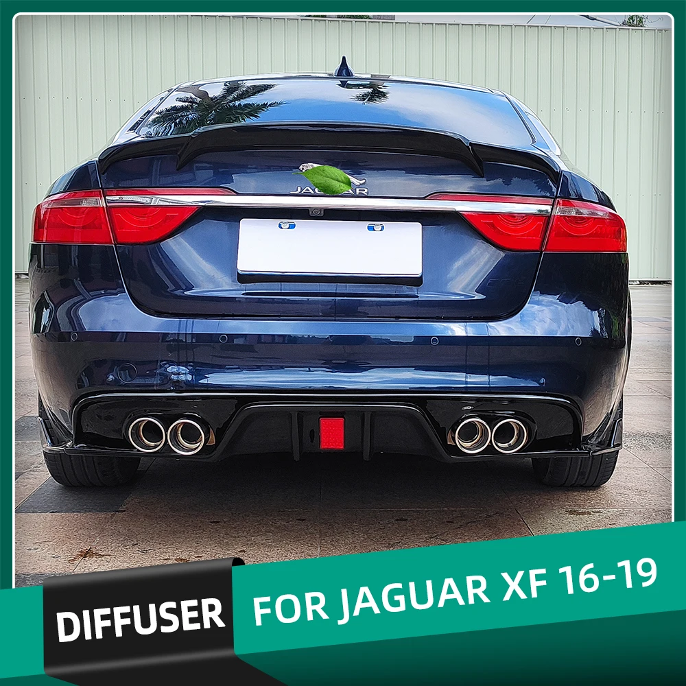 

Rear Bumper Diffuser Splitter Spoiler For Jaguar XF Sedan 2016 17 2018 19 Plastic Material Diffuser 304 stainless Exhaust Pipe