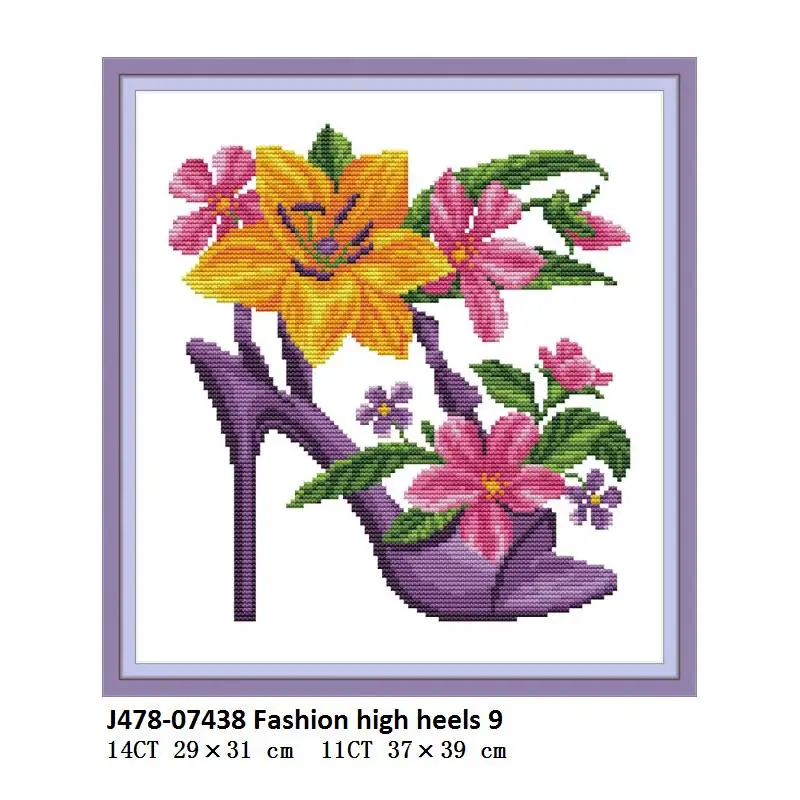 Cross Stitch J478 Joy Sunday модная обувь на высоком каблуке штампованные наборы для вышивки крестом Набор для вышивки ткань для вышивки крестом иглы нить DMC DIY рукоделие - Цвет: Cross Stitch J478