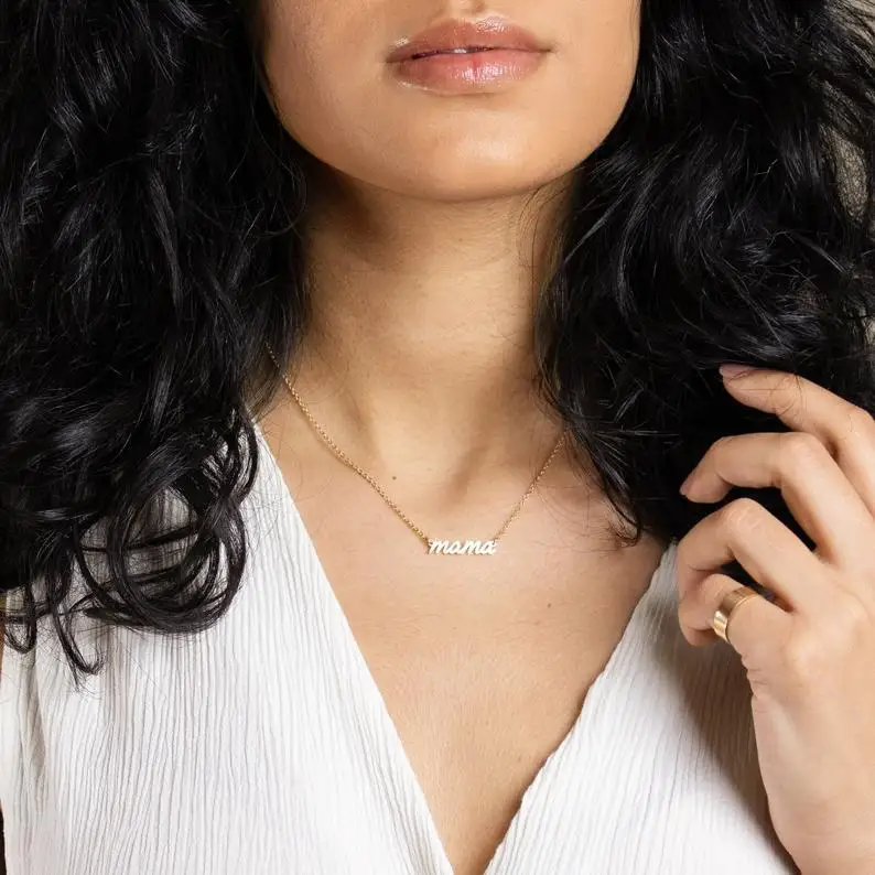 

Customized MAMA Necklace Custom Name Necklace Pendant Necklace Personalize Necklace For Women Jewelry For Thanksgiving gift