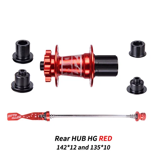 Rear HUB HG Red ZTTO DR190 велосипедные ступицы диски для горных велосипедов тормоза 32 отверстия ступицы передние 2 подшипника задние 4 подшипника ступицы велосипеда Quick Release XD/HG трещотка 54 T - Цвет: Rear HUB HG Red