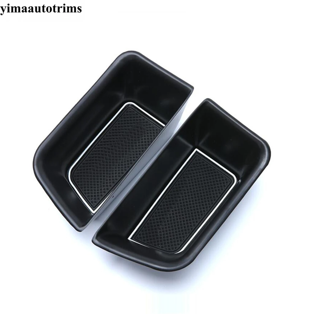 

Black Red Plastic Accessories Front Door Armrest Storage Box Handle Phone Container Cover Kit Trim For Porsche Macan 2014 - 2020