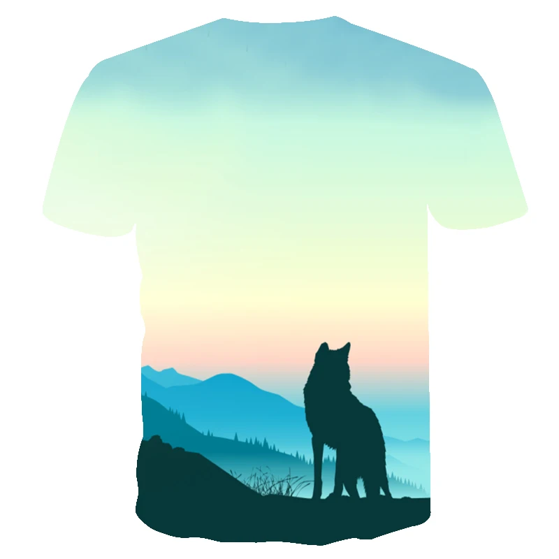 Летняя футболка с принтом серии волк 3DT рубашка мужская и женская летняя Модная