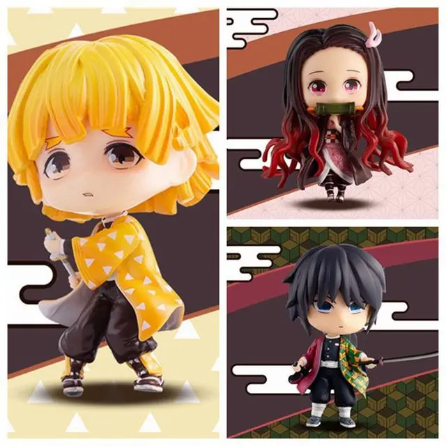 Лидер продаж аниме Demon Slayer: Kimetsu no Yaiba Косплей Kamado Nezuko Agatsuma Zenitsu Q version модель