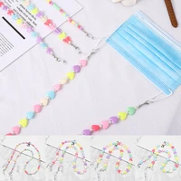 stylish anti lost candy colored butterfly bow tie acrylic glasses lanyard chain temperament mask beaded chain for women girls