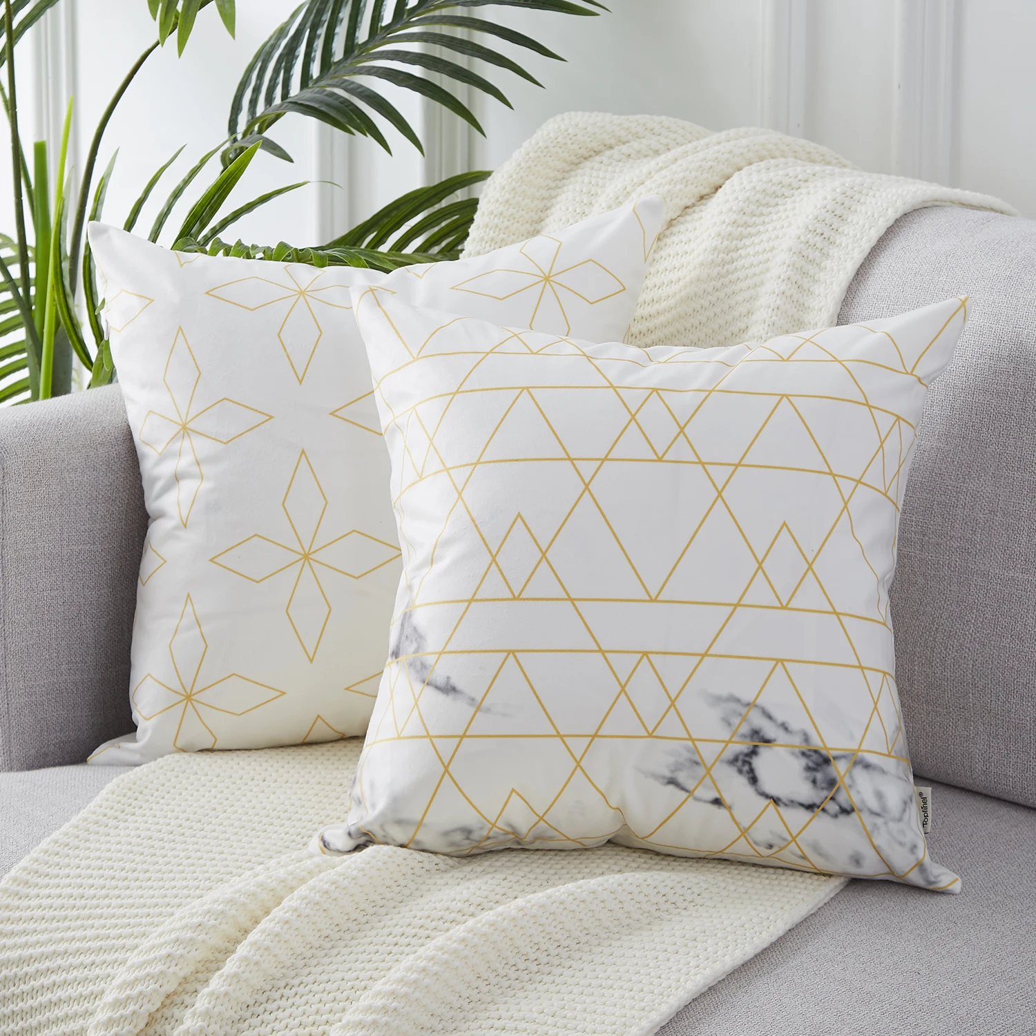 YokiSTG наволочка для подушки с геометрическим принтом ромбическая из полиэстера