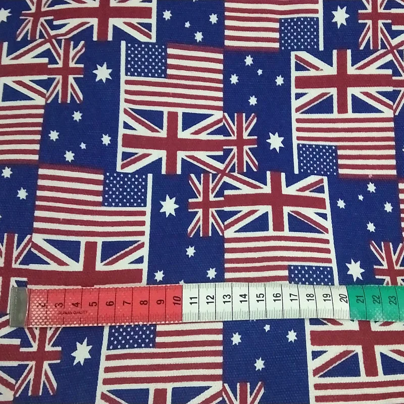 Плотная и прочная хлопковая ткань с принтом Королевского флага темно-синего