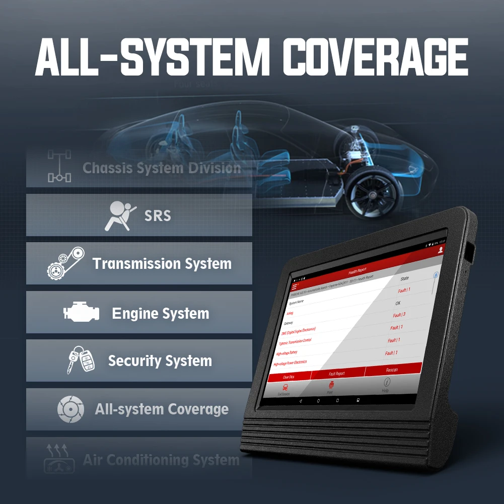 Launch X431 V+ 10" V4.0 obdii obd automotive scanner obd2 auto diagnostic tool bluetooth Wifi key porgrammer ECU Coding | Автомобили и - Фото №1
