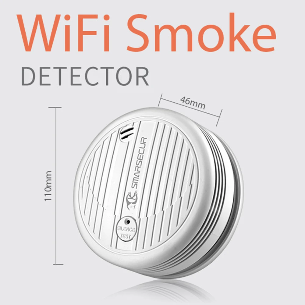 

Smart WiFi Smoke Detector Tuya APP Control Wireless Fire Alarm Protection Sensor Home Security System Highly Sensitive Sensor