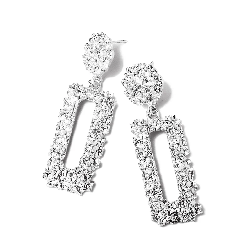 Silver 6 BICUX, модные золотые Висячие серьги для женщин, массивные большие геометрические металлические серьги, Женские Висячие серьги, современные ювелирные изделия - Окраска металла: Silver 6