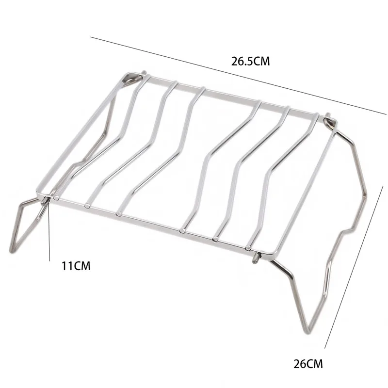 

Stainless Steel Camping Folding Burner Stove Stand Bracket Holder BBQ Grill