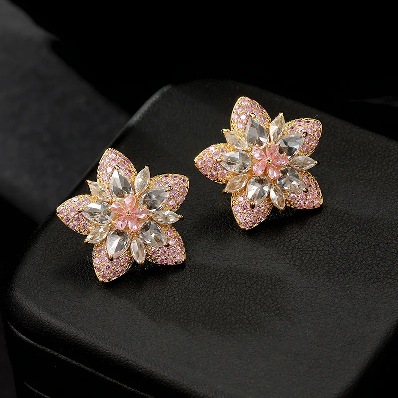 

Wholesale Zircon Star Earrings Sterling Silvers Post Stud Accessories Jewelry Women Gift