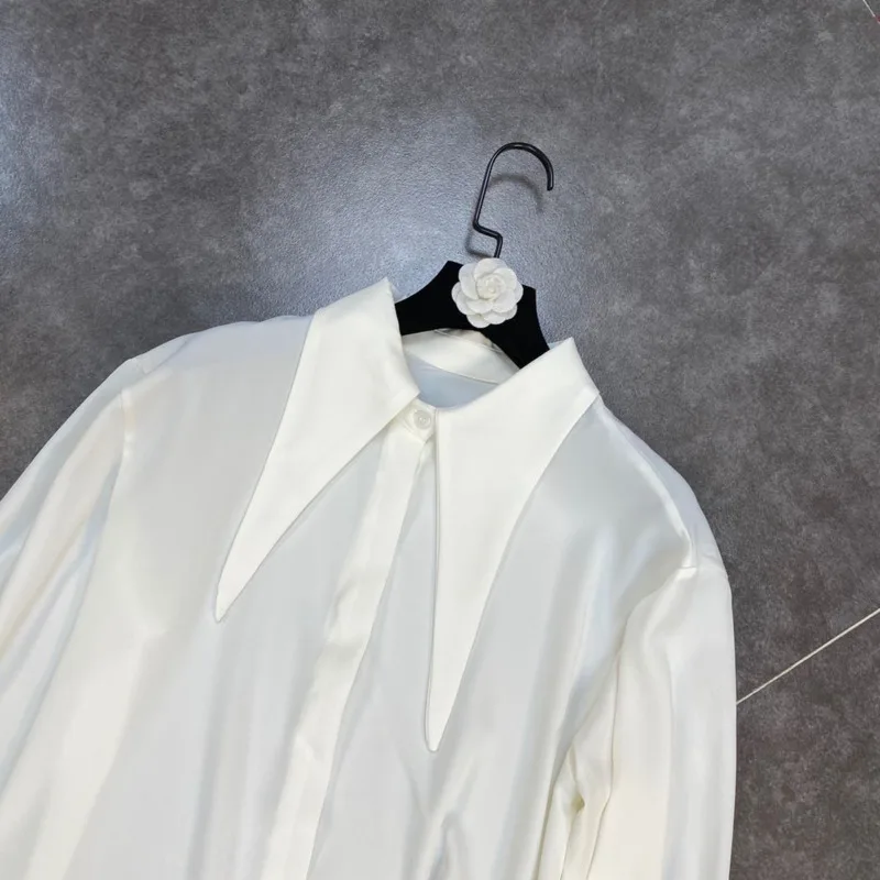 DEAT Женская юбка без бретелек с высокой талией свободная рубашка треугольным