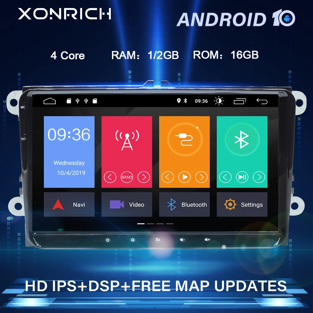 Автомагнитола 1 Din на Android 10 для VW Passat B6 amarok volkswagen Skoda Octavia 2 superbseat leon golf 5 6