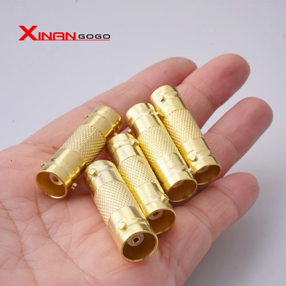 

Xinangogo 5/10pcs BNC Female To BNC Female Connector Gold Plant Adapter For CCTV Walkie Talkie