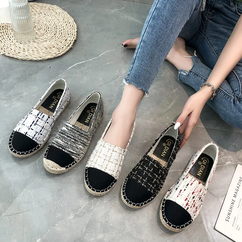 

Fisherman's shoes and women's flat bottomed straw woven hemp rope slip on shoes for women zapatos para mujer