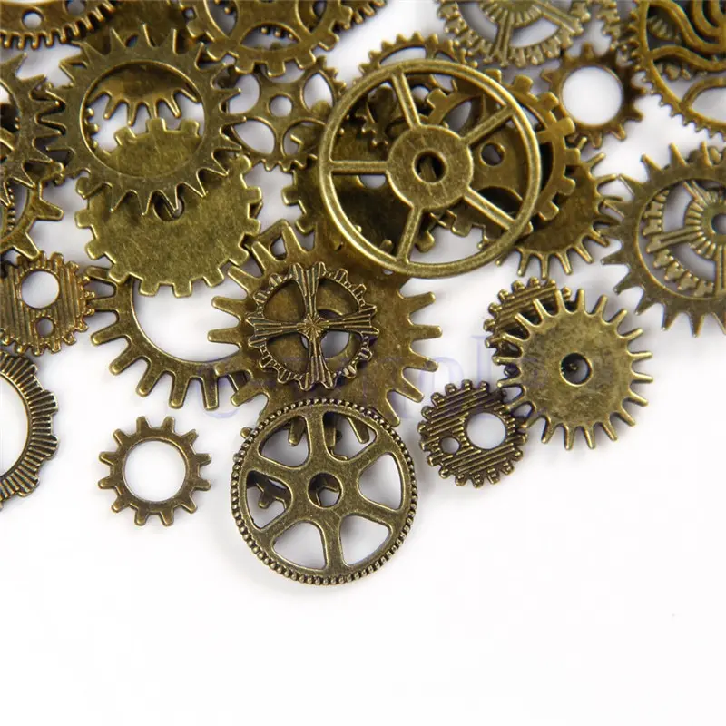 100 г/пакет бронзовые Запчасти для часов Steampunk Cyberpunnk Cogs Gears DIY JEWELRY CRAFT WB038 P20 | Дом и