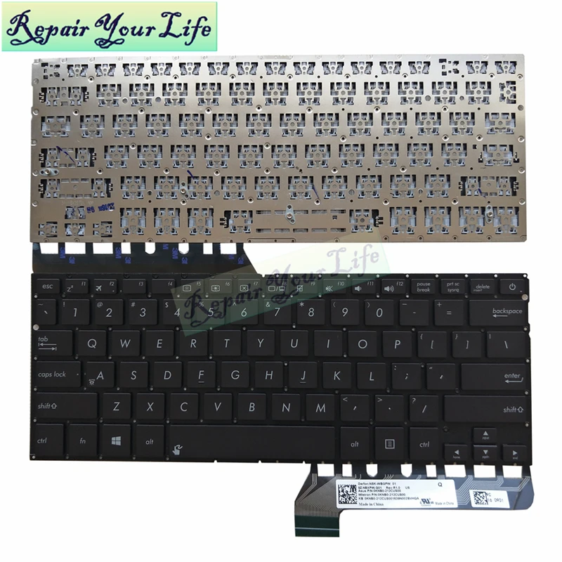 Клавиатура для ноутбука ASUS UX430 UX430U UX430UA UX430UQ ux305заа английский черный без рамки
