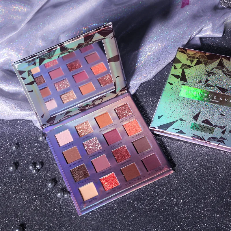 Мода ранняя рассвет 16 популярных цветов Палитра теней матовые мерцающие