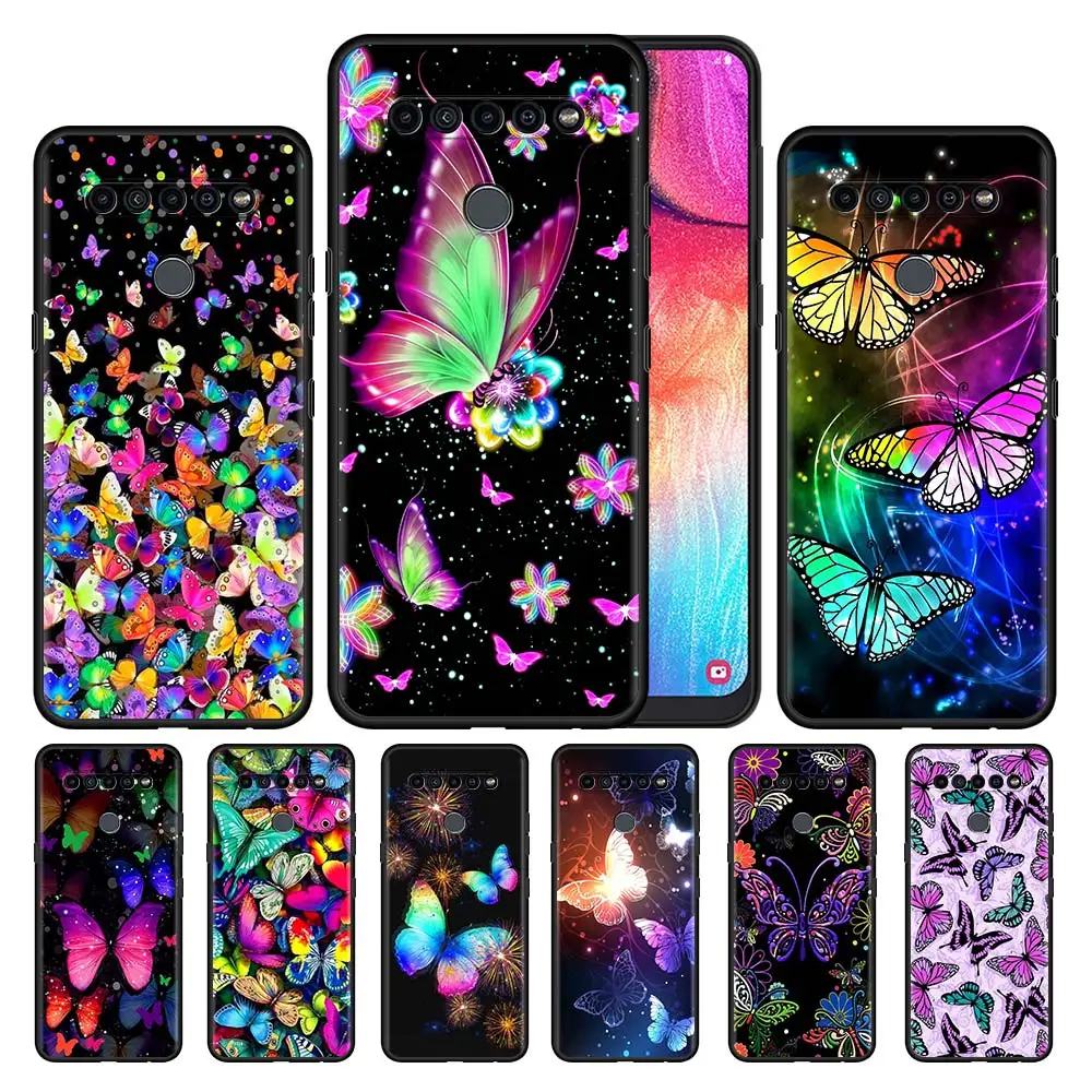 

Милый чехол с бабочкой для LG K41s K61 K50 G6 G7 K40s K42 Q52 Q92 5G для Nokia G10 7,2 5,4 5,3 3,4 черный мягкий чехол для телефона