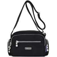 women fashion nylon shoulder bag solid color zipper waterproof female crossbody bag ladies travel handbag
