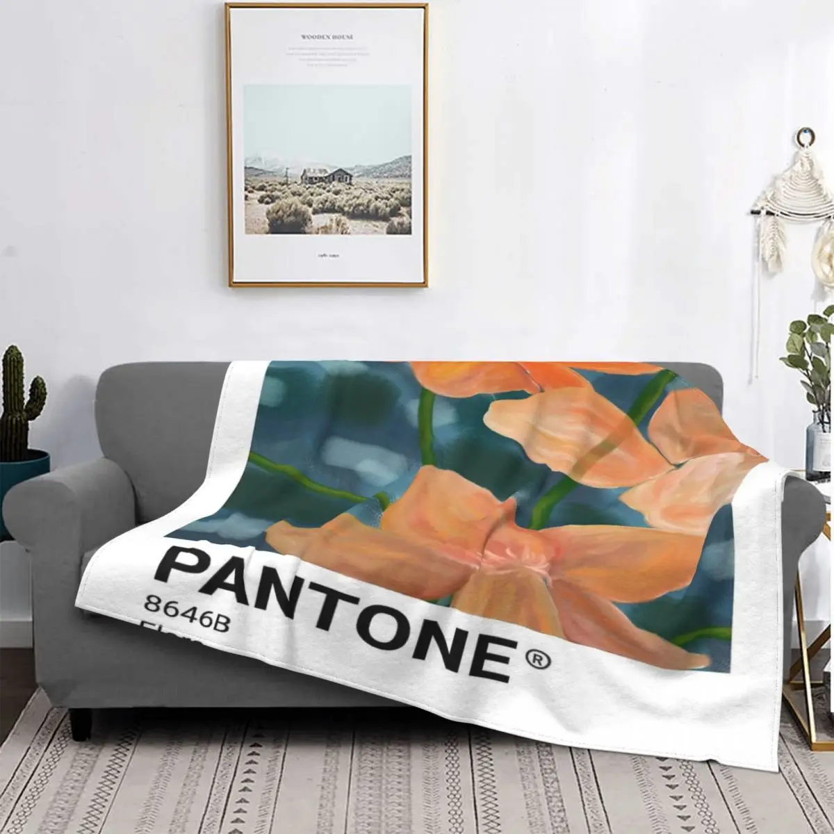 

Pantone Flora-colcha a cuadros para cama, manta térmica a cuadros de muselina, mantas para camas