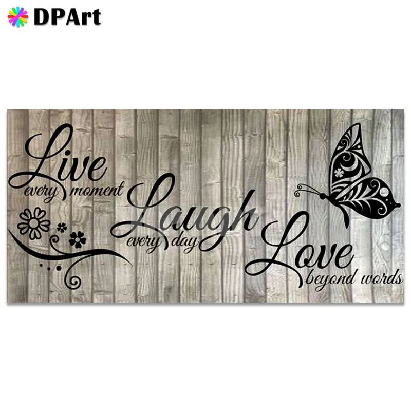 Алмазная картина 5D полностью квадратная/круглая дрель деревянные буквы бабочка