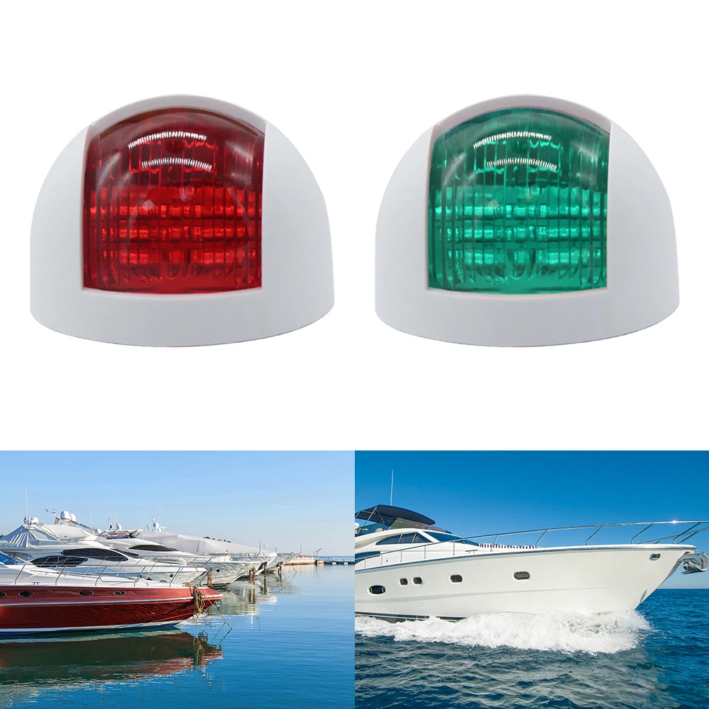 

LED Boat Navigation Lights White Housing Hemispheric Port Starboard Side Starboard Port Side Light for Boat Yacht Skeeter