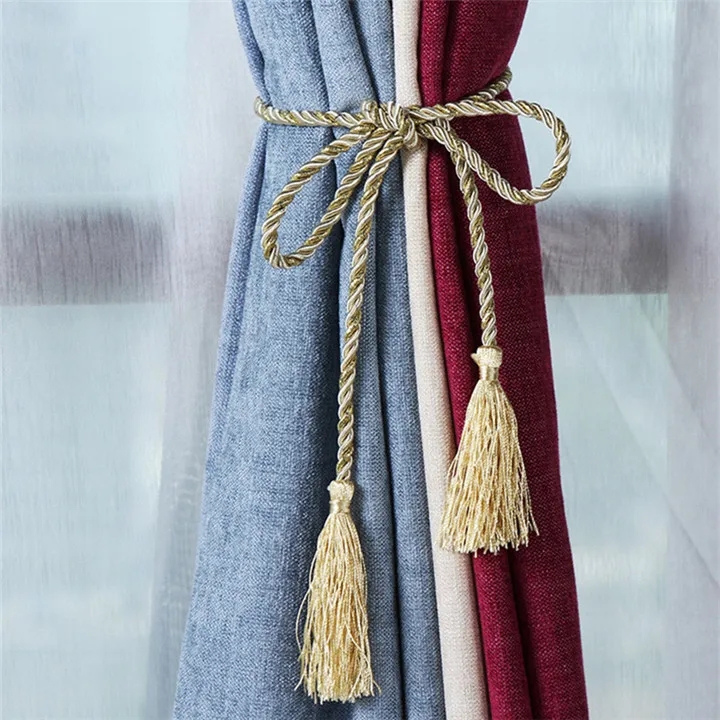 Khaki Fasten Rope XZJJA 2-10 шт кисточкой бахрома закрепить веревку магнитный кристаллик для занавесок комнаты Аксессуары Завязки для штор украшения занавеска для дома Шнур пряжки - Цвет: Khaki Fasten Rope