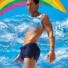 Однотонные мужские купальники, хит продаж, летние крутые Шорты для плавания с передними карманами, спортивные удобные мужские пляжные боксеры, плавки