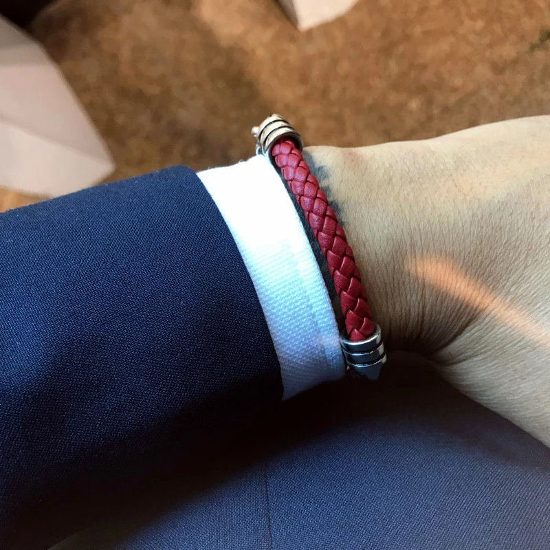 Мужской браслет Mcllroy из кожи и нержавеющей стали с цепочкой украшения браслеты в