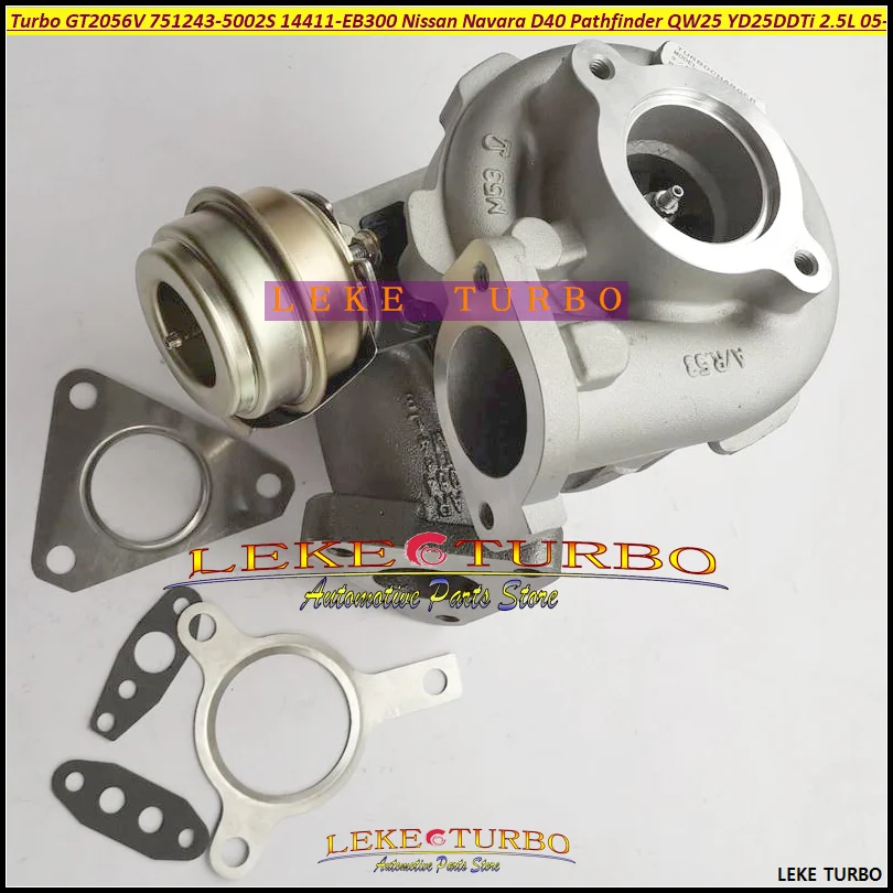 Турбо GT2056V 751243 0002 14411 EB300 14411EB300 1 2 для Nissan Navara D40 Pathfinder QW25 YD25DDTi 2.5L|Воздухозаборники| |
