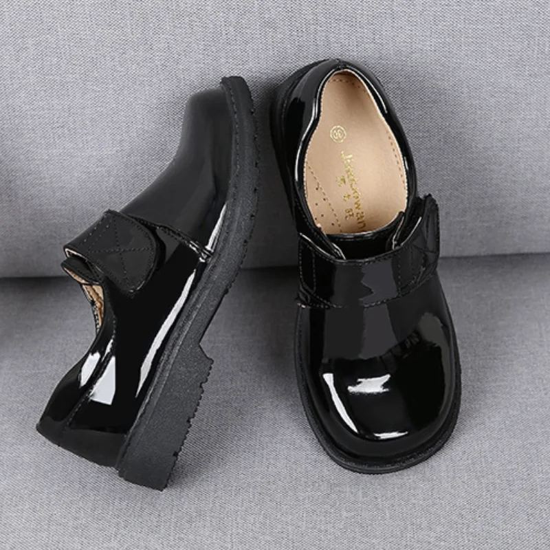 

Fashion Little Boys Shoes for Performance Children Black White Dress Shoes 2022 Autumn Soft Breathable New Kids Leather Shoes