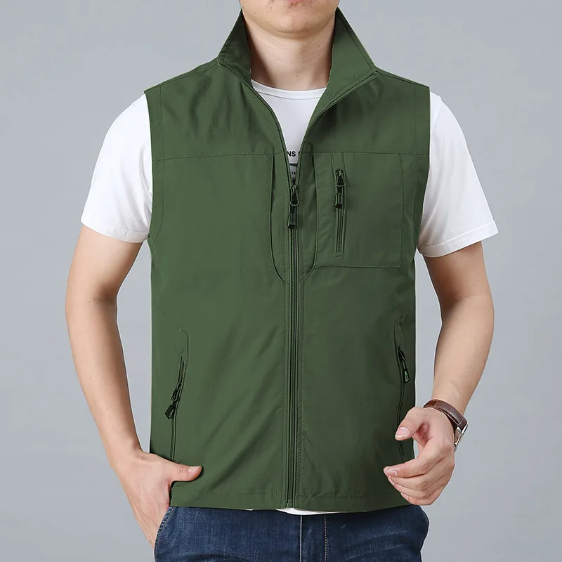 

Mens Vests Men's Summer Sleeveless Vest Coat Spring Autumn Casual Travels Vest Outdoors Thin Vests Waistcoat Jackets Male Tops