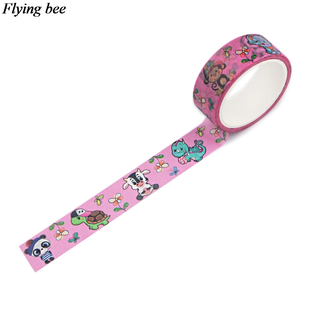 

Flyingbee 15mmx5m Paper Washi Tape Cute Animals Adhesive Tape DIY Scrapbooking Sticker Label Masking Tape X0890
