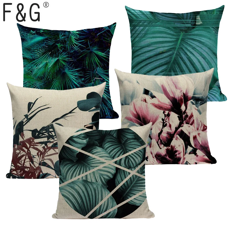 Монстера Подушка Завод подушки домашнего декора 45 см х квадратный дивана Recliner 1