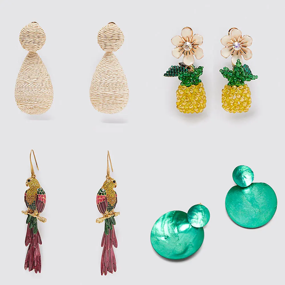 Женские Разноцветные серьги в стиле бохо Za весенние из полимера этническом с