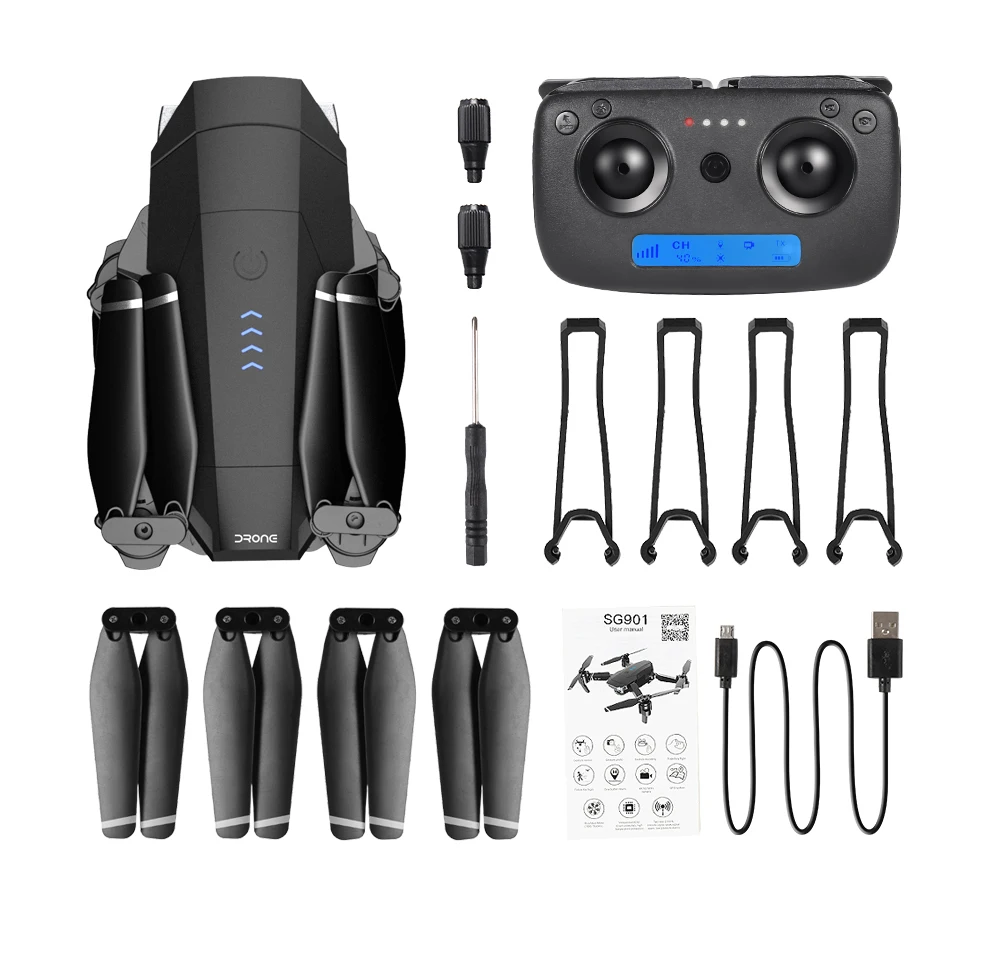 ZWN SG907 SG901 gps Радиоуправляемый квадрокоптер с Wifi FPV 1080P 4K HD Двойная камера оптический поток Дрон следуй за мной мини Дрон VS SG106 E502S
