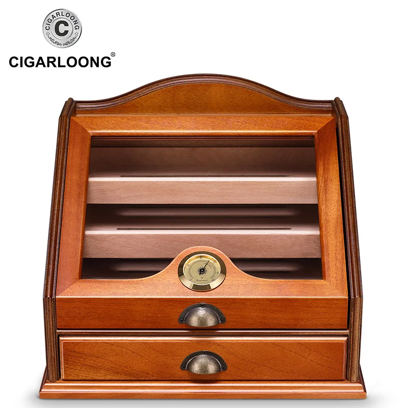 CIGARLOONG Cedar Wood увлажняющая коробка шкафчик фирмы "Humidor" Большая емкость подходит 100 четырехслойная сигара Humidor деревянная коробка CLA-A0012