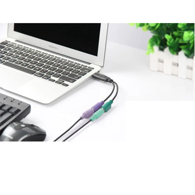 Кабель-переходник PS/2 мама-USB 2 0 папа для мыши клавиатуры сканера штрих-кода |