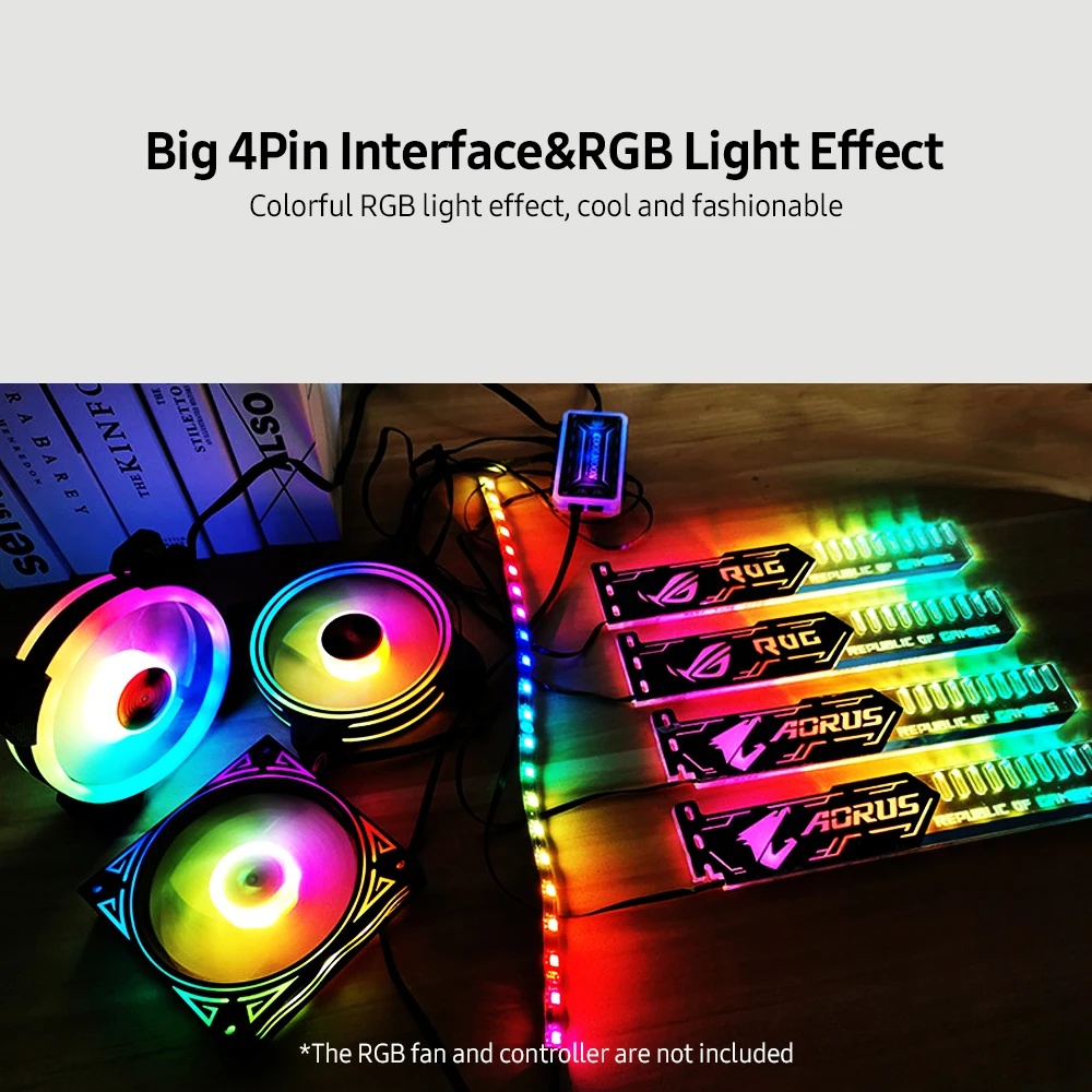 RGB25 RGB Графика карты Стенд с красочными светильник 5V Big4Pin поставить держатель для