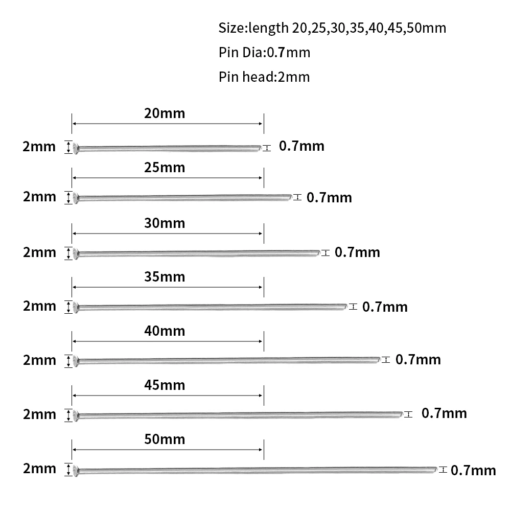 Рисунок 3 - Т-образные плоские булавки из нержавеющей стали