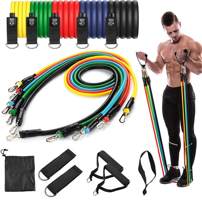 Комплект эспандеров для йоги фитнеса из АБС пластика 11 шт.|Эспандеры| |