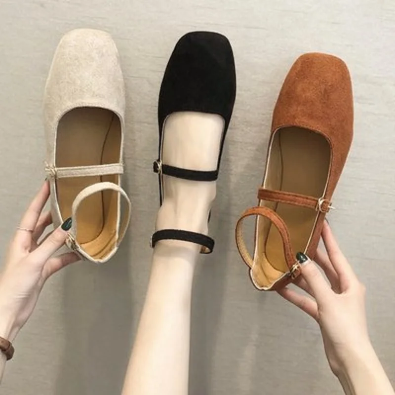 2019 новые женские туфли на плоской подошве в стиле ретро сезон весна-осень женская